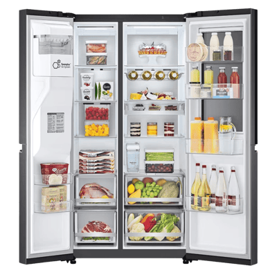 LG 630 L Frost Free Side By Side Door Refrigerator, GL X257AMC3.DMCZEBN ( Matte Black ) - Image 3